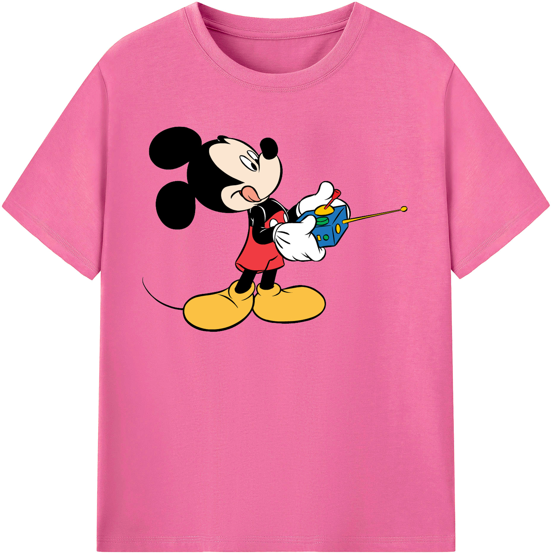 （画像用） ミッキーマウス Mickey Mouse レディースカジュアルプリントTシャツ（綿100％）